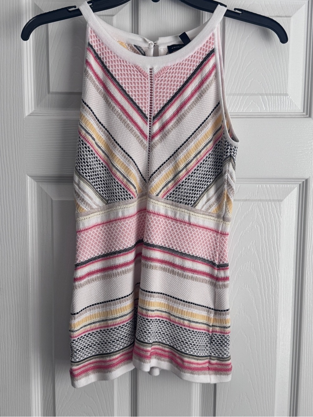 White House Black Market Women’s Striped Knit Halter Knit Top, Sleeveless